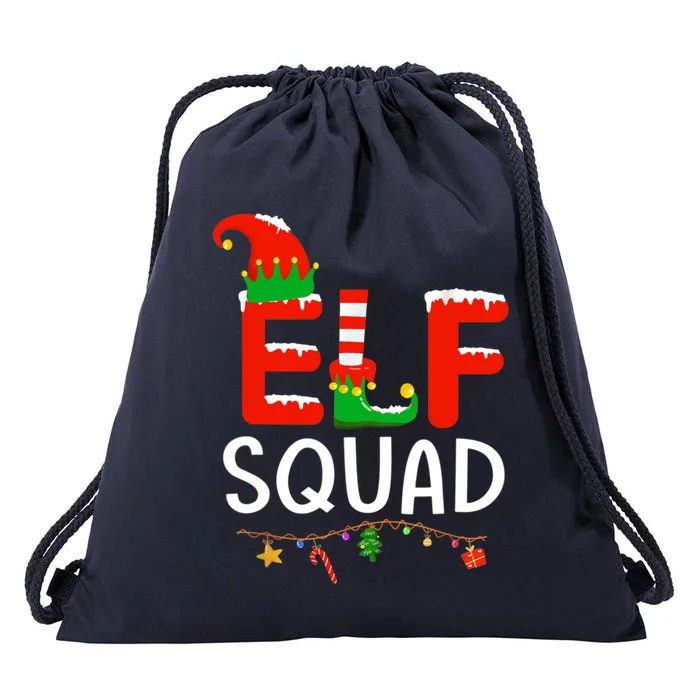 Elf Family Christmas Matching Pajamas Xmas Gift Squad Gift Drawstring Bag