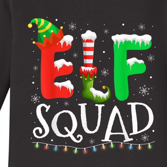 Elf Family Christmas Matching Pajamas Xmas Elf Squad Baby Long Sleeve Bodysuit