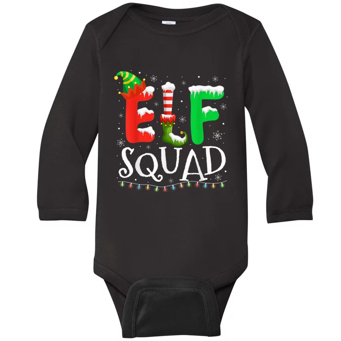 Elf Family Christmas Matching Pajamas Xmas Elf Squad Baby Long Sleeve Bodysuit