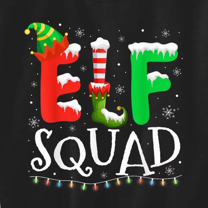 Elf Family Christmas Matching Pajamas Xmas Elf Squad Kids Sweatshirt