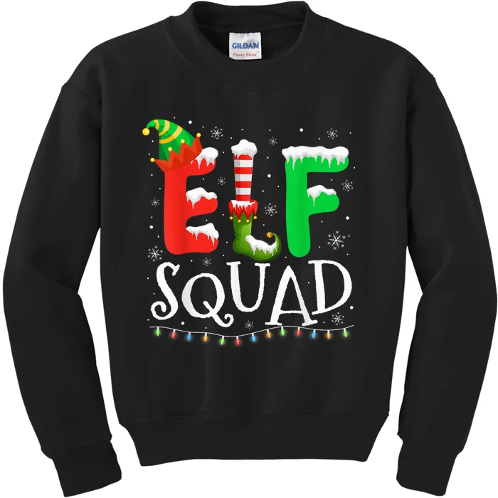 Elf Family Christmas Matching Pajamas Xmas Elf Squad Kids Sweatshirt