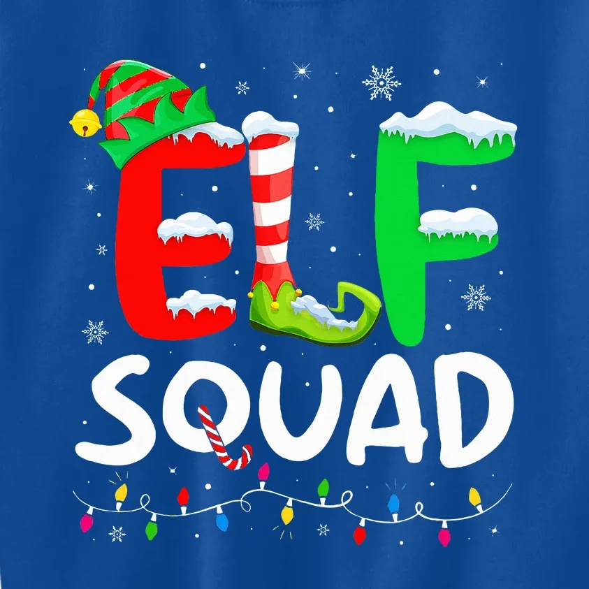 Elf Family Christmas Matching Pajamas Xmas Elf Squad Kids Sweatshirt