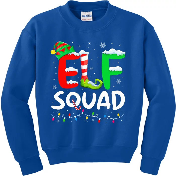 Elf Family Christmas Matching Pajamas Xmas Elf Squad Kids Sweatshirt