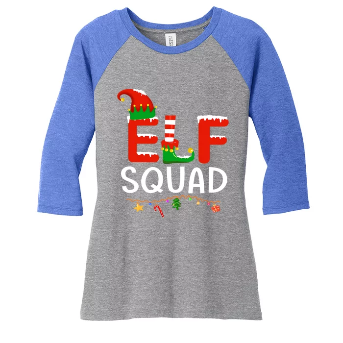 Elf Family Christmas Matching Pajamas Xmas Gift Elf Squad Gift Women's Tri-Blend 3/4-Sleeve Raglan Shirt