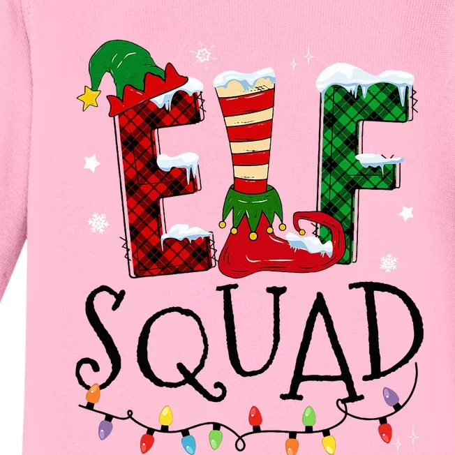 Elf Family Christmas Matching Pajamas Xmas Elf Squad Baby Long Sleeve Bodysuit