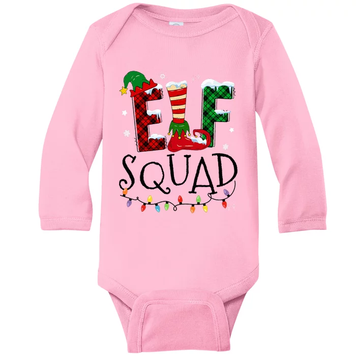 Elf Family Christmas Matching Pajamas Xmas Elf Squad Baby Long Sleeve Bodysuit