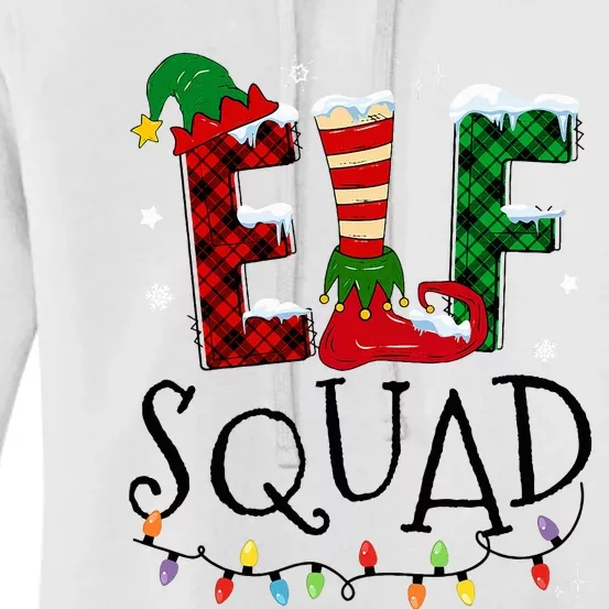 Elf Family Christmas Matching Pajamas Xmas Elf Squad Women's Pullover Hoodie