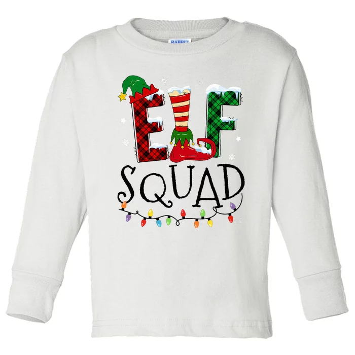 Elf Family Christmas Matching Pajamas Xmas Elf Squad Toddler Long Sleeve Shirt