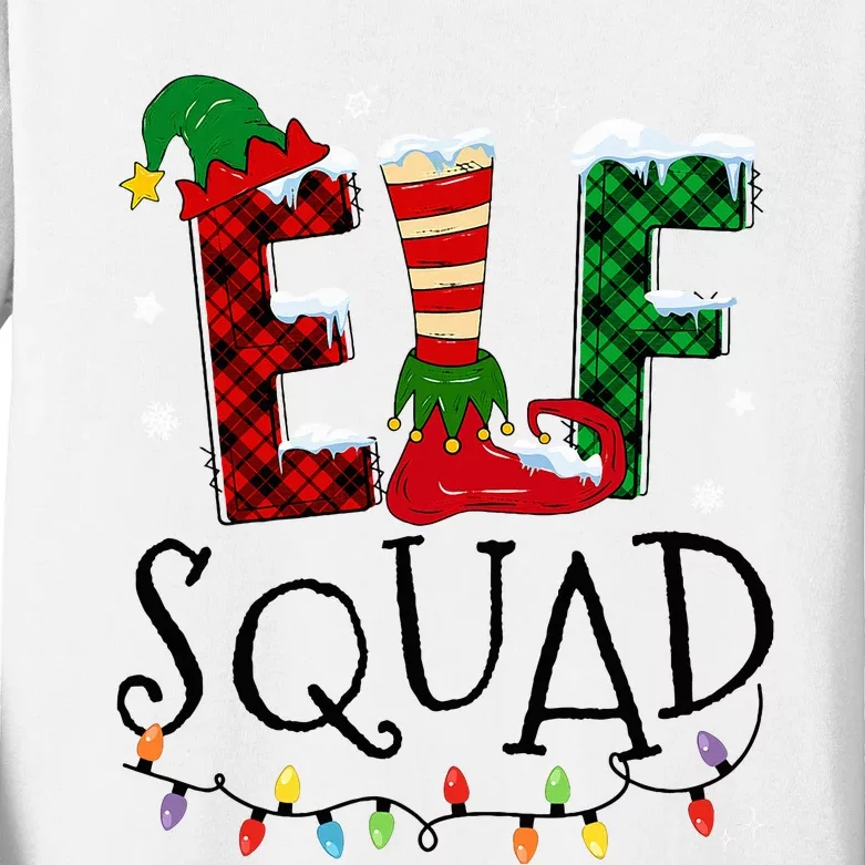 Elf Family Christmas Matching Pajamas Xmas Elf Squad Kids Long Sleeve Shirt