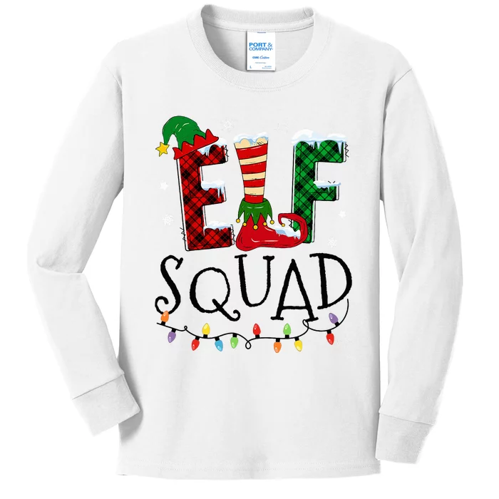 Elf Family Christmas Matching Pajamas Xmas Elf Squad Kids Long Sleeve Shirt