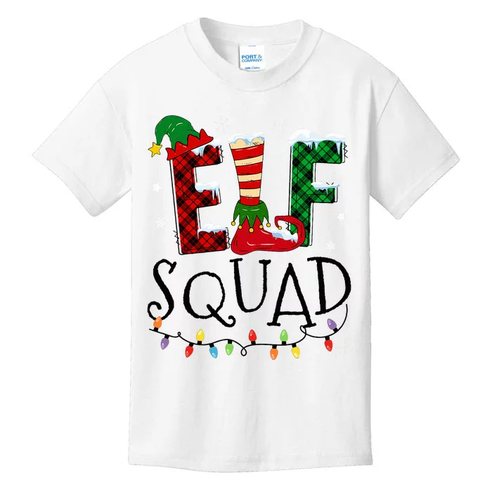 Elf Family Christmas Matching Pajamas Xmas Elf Squad Kids T-Shirt