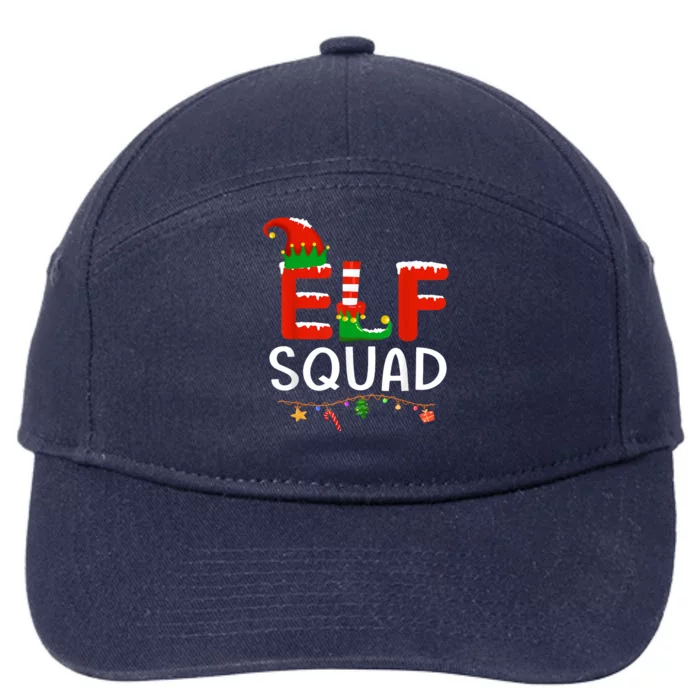 Elf Family Christmas Matching Pajamas XMas Elf Squad 7-Panel Snapback Hat