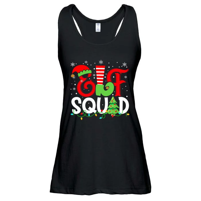 Elf Family Christmas Matching Pajamas Xmas Elf Squad Ladies Essential Flowy Tank