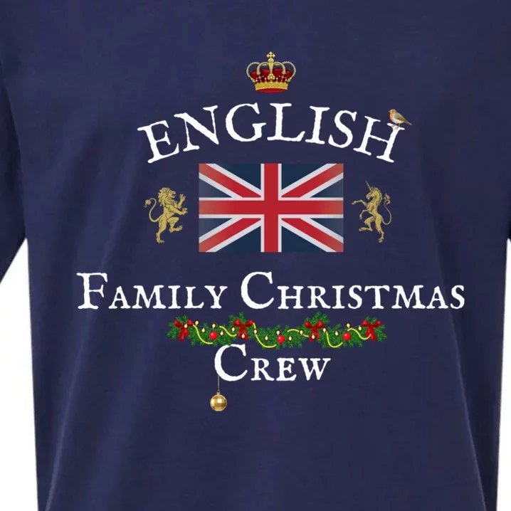 English Family Christmas Crew British Flag Xmas Funny Gift Sueded Cloud Jersey T-Shirt