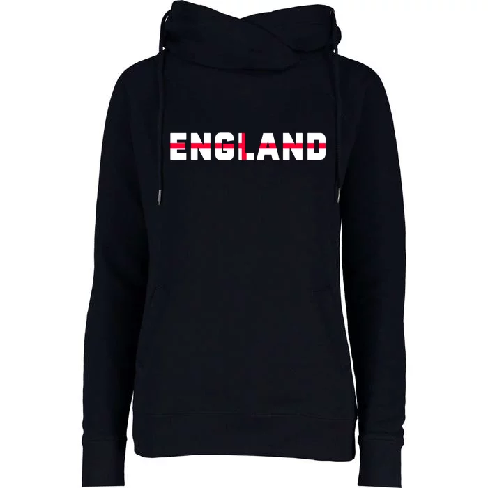 England Flag Classic Logo Womens Funnel Neck Pullover Hood