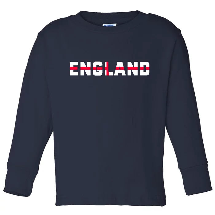 England Flag Classic Logo Toddler Long Sleeve Shirt