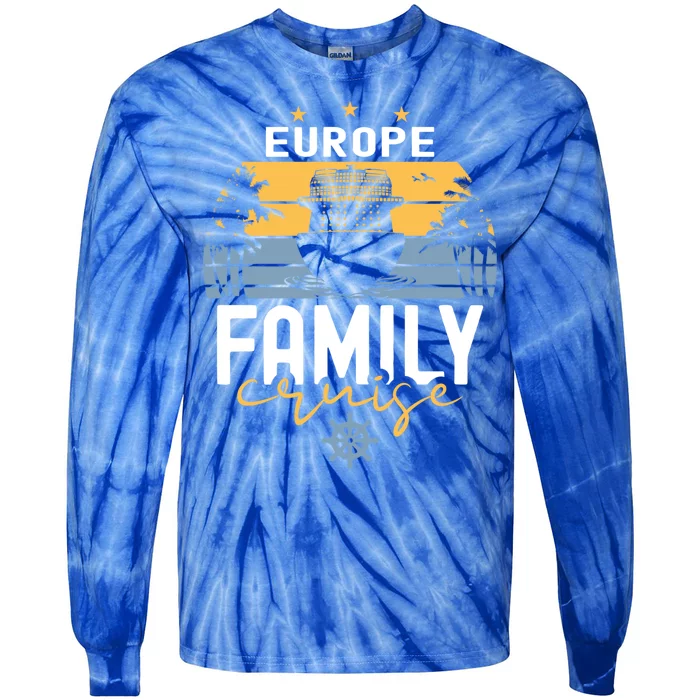 Europe Family Cruise Squad Cruise Ship Gift Tie-Dye Long Sleeve Shirt