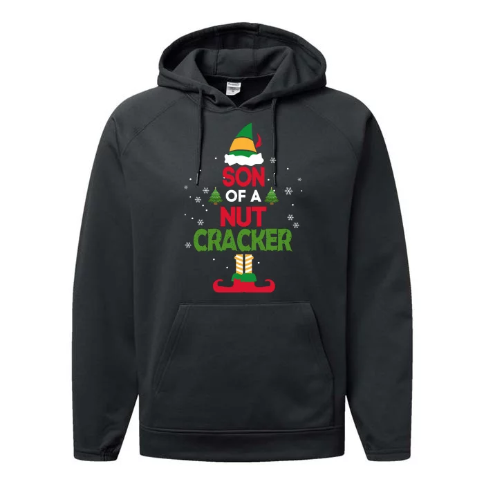 Elf Funny Christmas Son Of A Nutcracker! Performance Fleece Hoodie