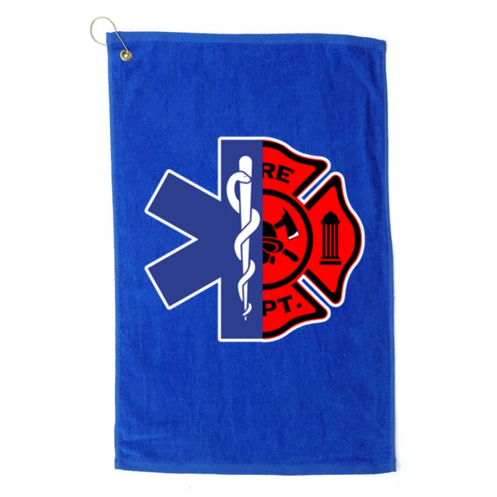 Emt Firefighter Cute Gift Firefighter Two Sided Ems Gift Platinum Collection Golf Towel