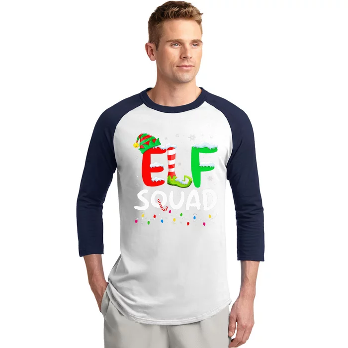 Elf Family Christmas Matching Pajamas Xmas Elf Squad Baseball Sleeve Shirt