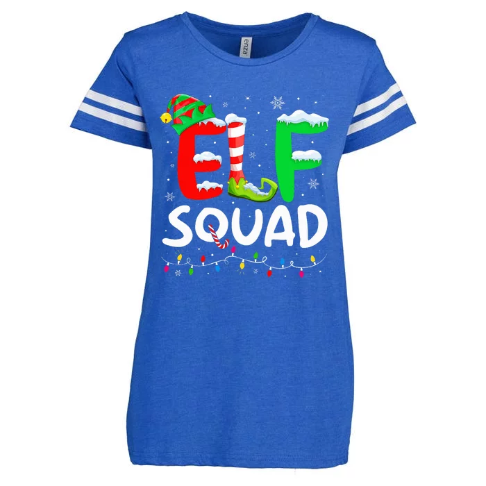 Elf Family Christmas Matching Pajamas Xmas Elf Squad Enza Ladies Jersey Football T-Shirt