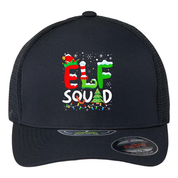 Elf Family Christmas Matching Pajamas Xmas Elf Squad Flexfit Unipanel Trucker Cap