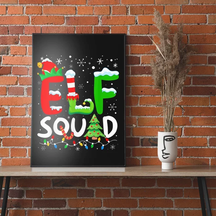 Elf Family Christmas Matching Pajamas Xmas Elf Squad Poster