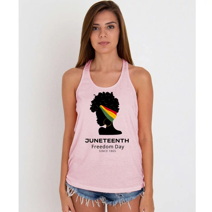 Empowering Freedom Celebrate Junenth Queen With Style Cute Gift Women's Knotted Racerback Tank