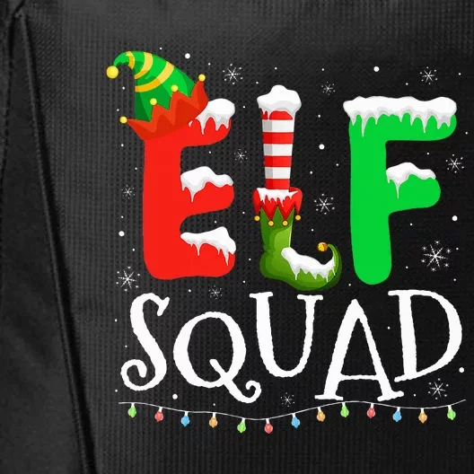 Elf Family Christmas Matching Pajamas Xmas Elf Squad City Backpack