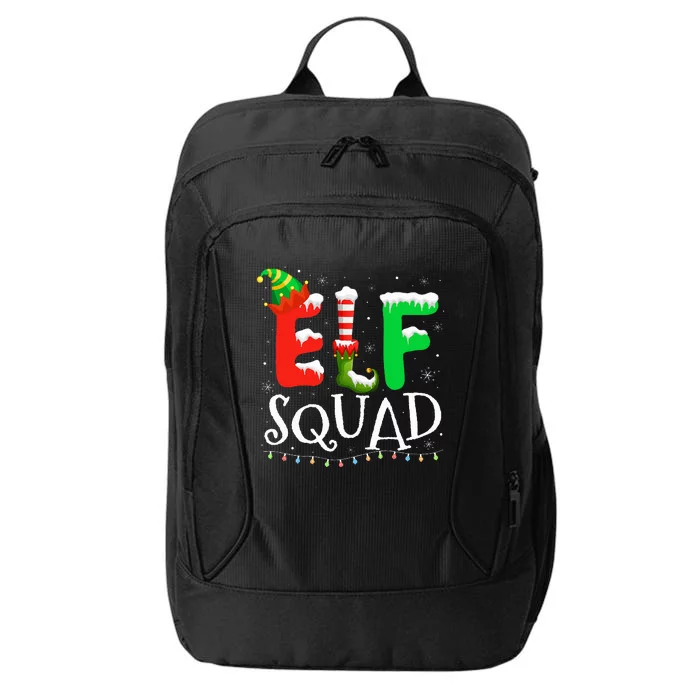 Elf Family Christmas Matching Pajamas Xmas Elf Squad City Backpack