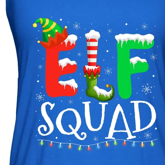 Elf Family Christmas Matching Pajamas Xmas Elf Squad Ladies Essential Flowy Tank