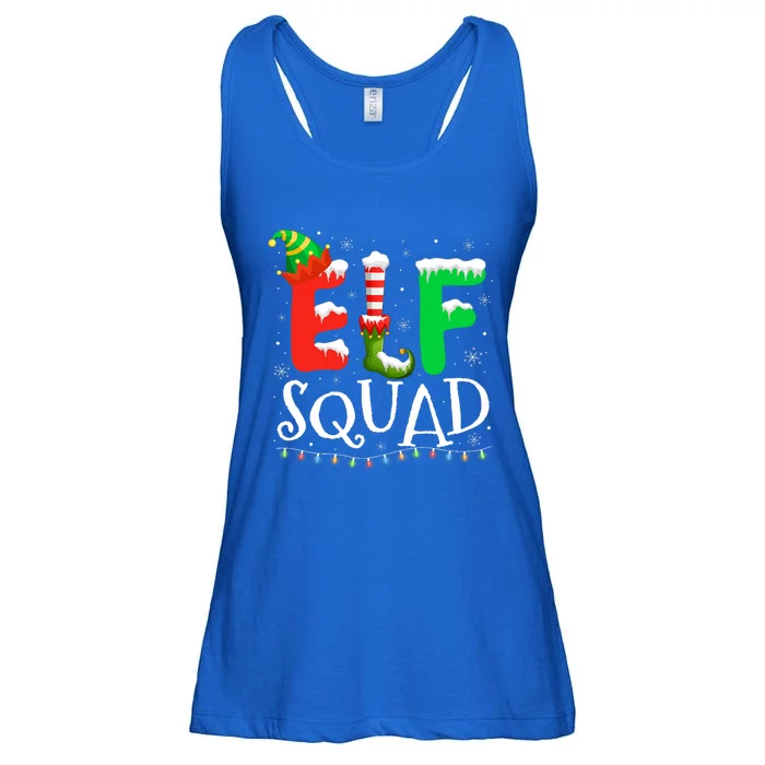 Elf Family Christmas Matching Pajamas Xmas Elf Squad Ladies Essential Flowy Tank