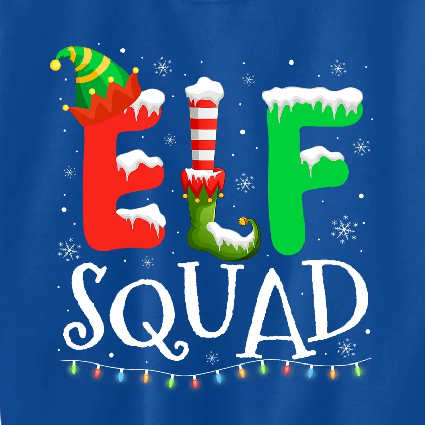 Elf Family Christmas Matching Pajamas Xmas Elf Squad Kids Sweatshirt