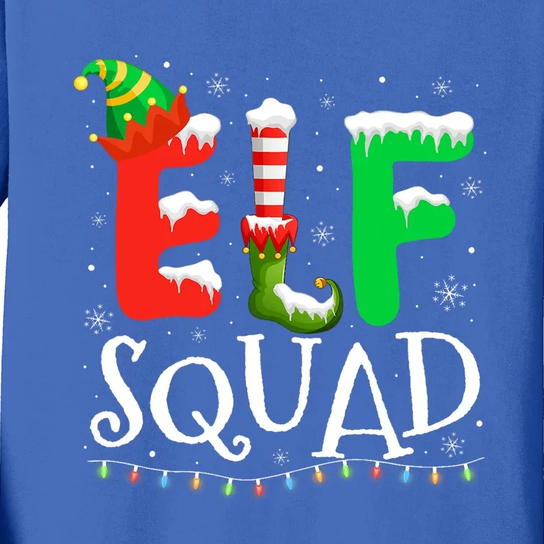 Elf Family Christmas Matching Pajamas Xmas Elf Squad Kids Long Sleeve Shirt