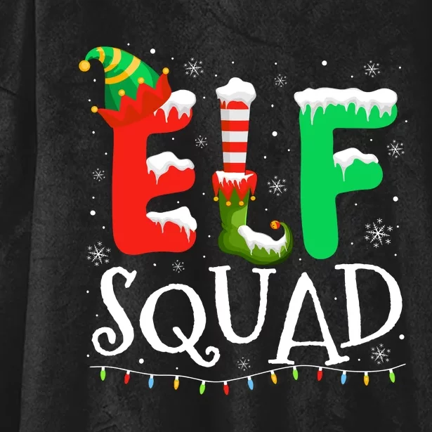 Elf Family Christmas Matching Pajamas Xmas Elf Squad Hooded Wearable Blanket