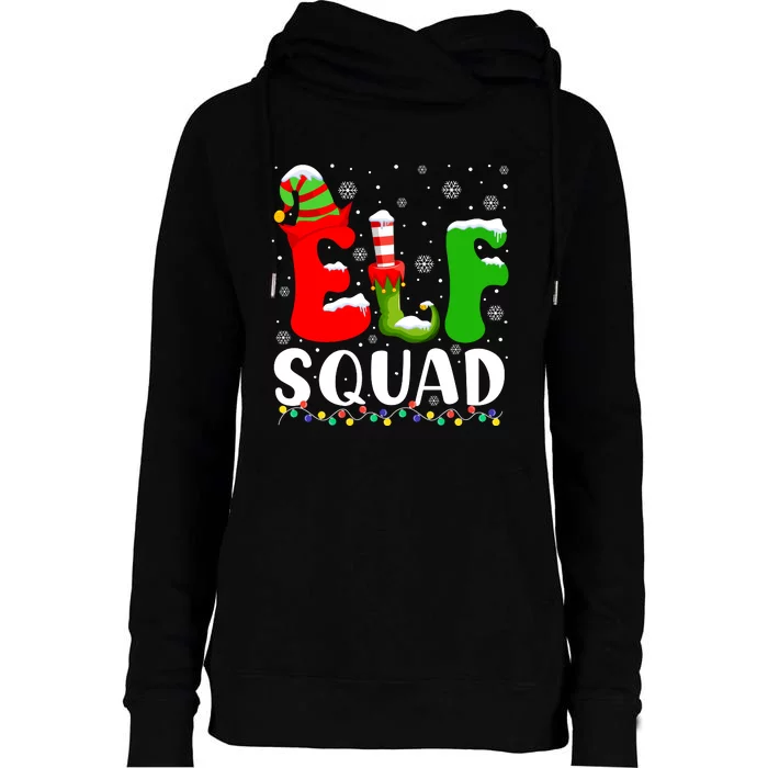 Elf Family Christmas Matching Pajamas Xmas Elf Squad Womens Funnel Neck Pullover Hood