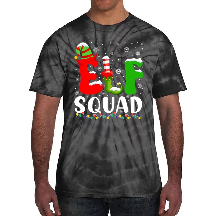 Elf Family Christmas Matching Pajamas Xmas Elf Squad Tie-Dye T-Shirt