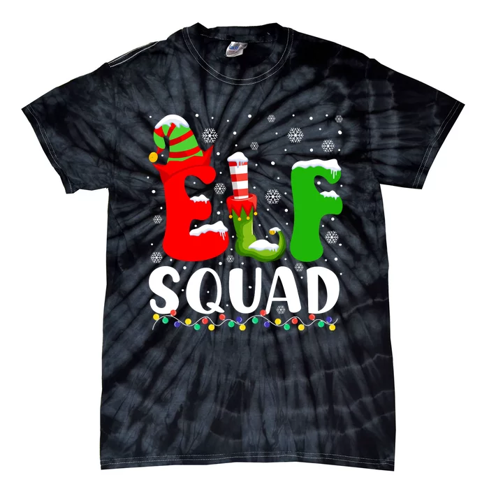 Elf Family Christmas Matching Pajamas Xmas Elf Squad Tie-Dye T-Shirt