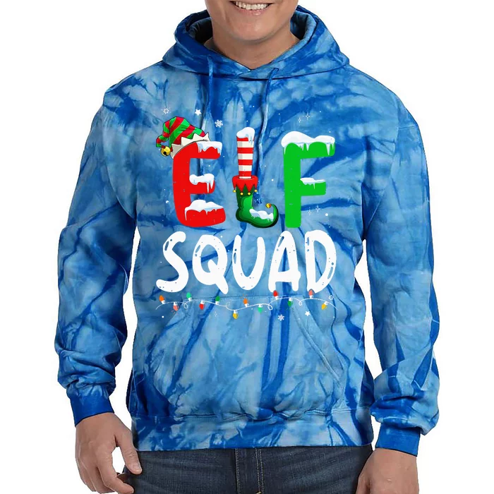 Elf Family Christmas Matching Pajamas Xmas Elf Squad Tie Dye Hoodie