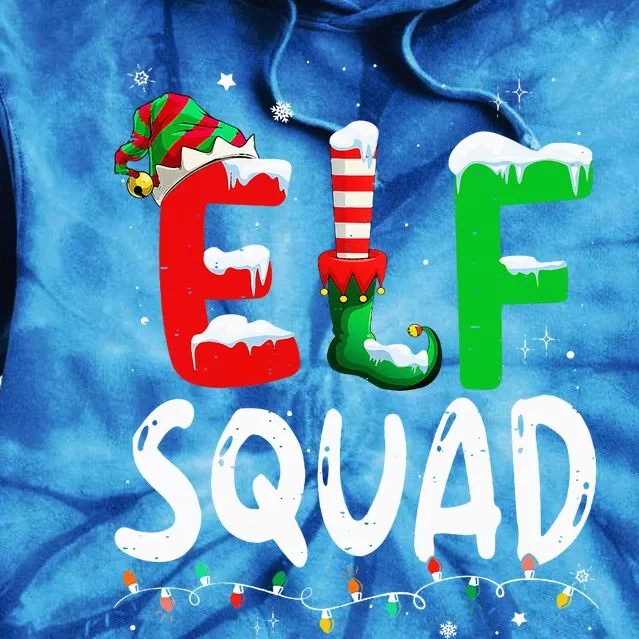 Elf Family Christmas Matching Pajamas Xmas Elf Squad Tie Dye Hoodie