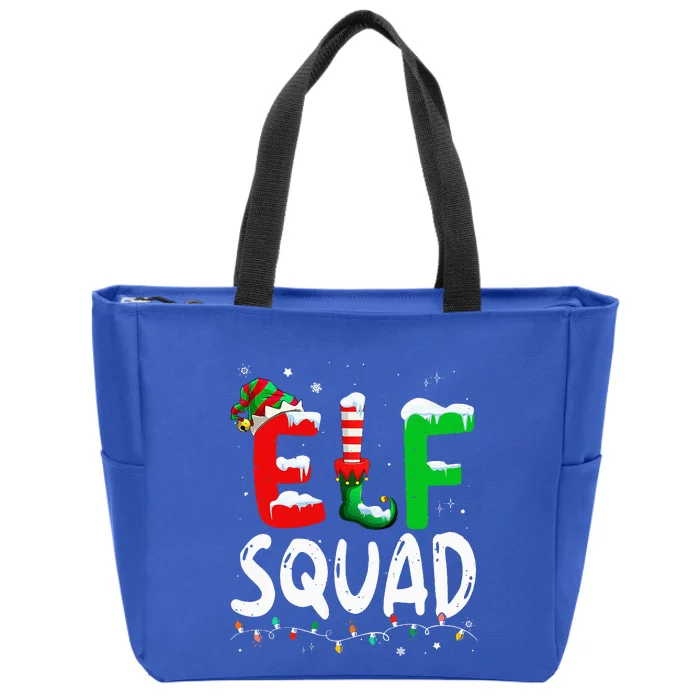 Elf Family Christmas Matching Pajamas Xmas Elf Squad Zip Tote Bag