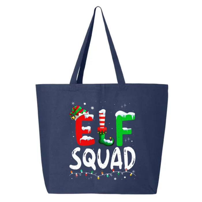 Elf Family Christmas Matching Pajamas Xmas Elf Squad 25L Jumbo Tote