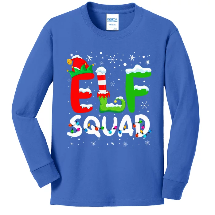 Elf Family Christmas Matching Pajamas XMas Elf Squad Kids Long Sleeve Shirt