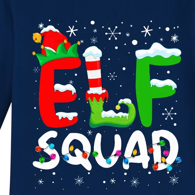 Elf Family Christmas Matching Pajamas XMas Elf Squad Baby Long Sleeve Bodysuit