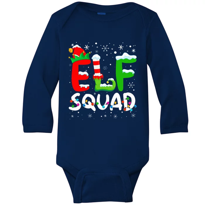 Elf Family Christmas Matching Pajamas XMas Elf Squad Baby Long Sleeve Bodysuit