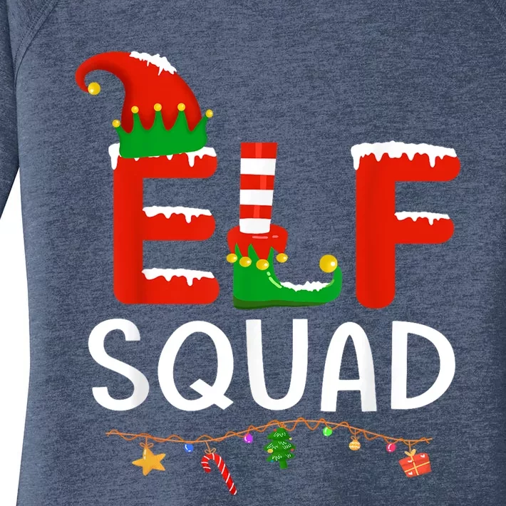 Elf Family Christmas Matching Pajamas XMas Elf Squad Women's Perfect Tri Tunic Long Sleeve Shirt