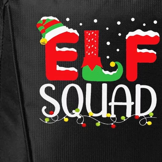 Elf Family Christmas Matching Pajamas Xmas Elf Squad City Backpack