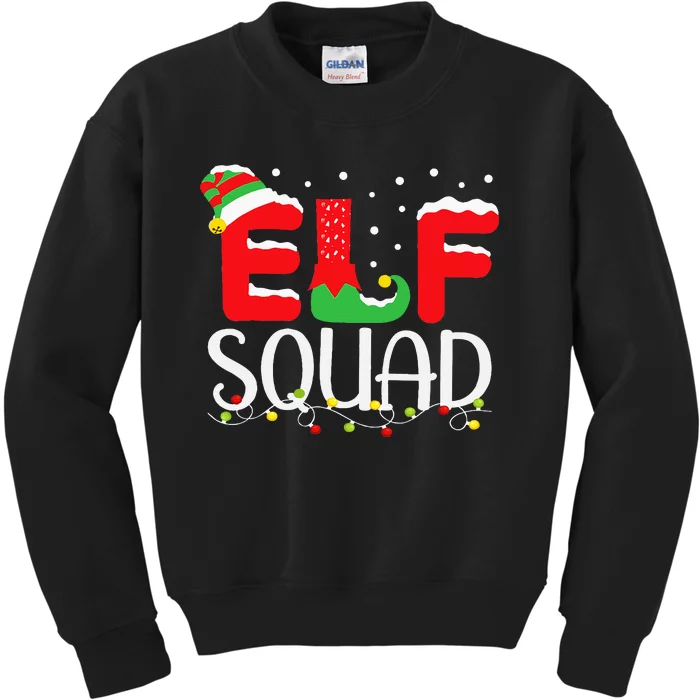 Elf Family Christmas Matching Pajamas Xmas Elf Squad Kids Sweatshirt