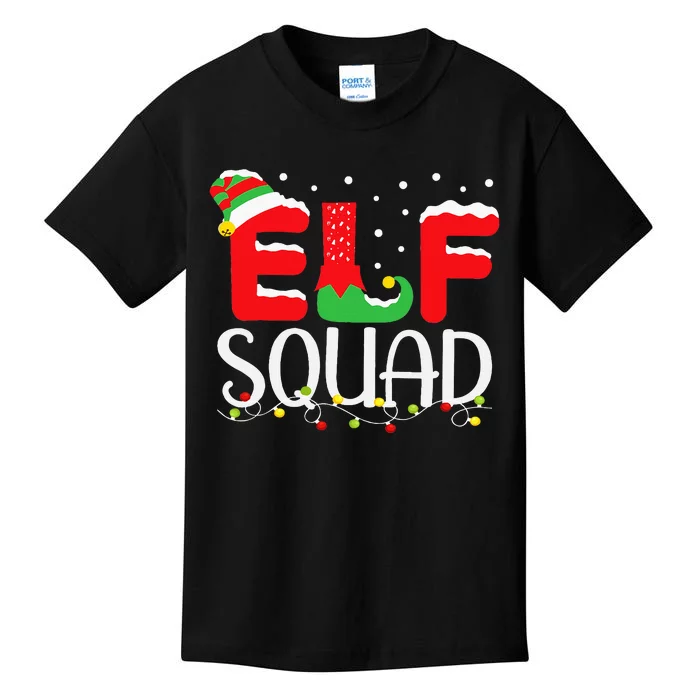 Elf Family Christmas Matching Pajamas Xmas Elf Squad Kids T-Shirt