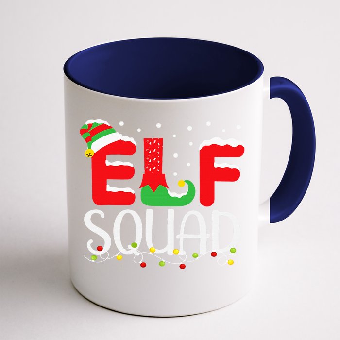 Elf Family Christmas Matching Pajamas Xmas Elf Squad Front & Back Coffee Mug